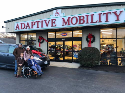 Cameron and his family in their new BraunAbility Wheelchair Van